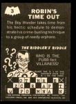 1966 Topps Batman - Riddler Back #3   Robin's Time Out Back Thumbnail