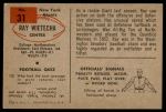 1954 Bowman #31  Ray Wietecha  Back Thumbnail