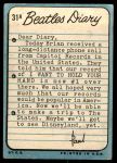 1964 Topps Beatles Diary #31 A Paul McCartney  Back Thumbnail
