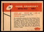 1960 Fleer #79  Gene Grabosky  Back Thumbnail