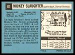 1964 Topps #61  Mickey Slaughter  Back Thumbnail