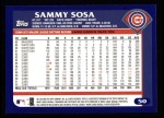 2003 Topps #50  Sammy Sosa  Back Thumbnail