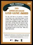 2002 Topps #702   -  Mike Cameron Golden Glove Back Thumbnail