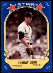 1981 Fleer Star Stickers #121  Tommy John   Front Thumbnail