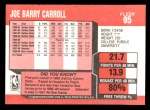 1989 Fleer #95  Joe Barry Carroll  Back Thumbnail
