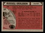 1980 Topps #164  Russell Erxleben  Back Thumbnail