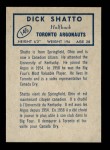 1962 Topps CFL #145  Dick Shatto  Back Thumbnail