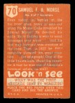 1952 Topps Look 'N See #70  Samuel Morse  Back Thumbnail