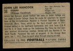 1952 Bowman Small #36  John Lee Hancock  Back Thumbnail
