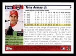2005 Topps #545  Tony Armas Jr.  Back Thumbnail