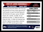 2005 Topps #664   St. Louis Cardinals Team Back Thumbnail
