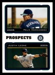 2005 Topps #688   -  Felix Hernandez / Justin Leone Red Sox Prospects   Front Thumbnail
