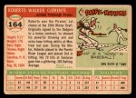 1955 Topps #164 Roberto Clemente Back Thumbnail