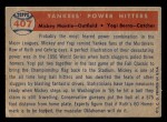 1957 Topps #407 - Mickey Mantle / Yogi Berra Yankees' Power Hitters Back Thumbnail