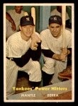 1957 Topps #407 - Mickey Mantle / Yogi Berra Yankees' Power Hitters Front Thumbnail