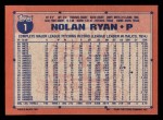 1991 Topps #1  Nolan Ryan  Back Thumbnail