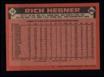 1986 Topps #19  Rich Hebner  Back Thumbnail
