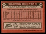 1986 Topps #72  Shawon Dunston  Back Thumbnail