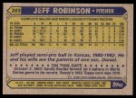 1987 Topps #389  Jeff D. Robinson  Back Thumbnail
