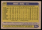 1987 Topps #469  Mike Diaz  Back Thumbnail