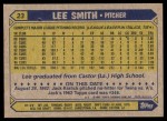 1987 Topps #23  Lee Smith  Back Thumbnail