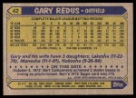 1987 Topps #42  Gary Redus  Back Thumbnail