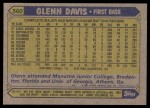 1987 Topps #560  Glenn Davis  Back Thumbnail