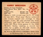 1950 Bowman #90  Harry Brecheen  Back Thumbnail