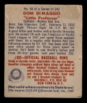 1949 Bowman #64  Dom DiMaggio  Back Thumbnail