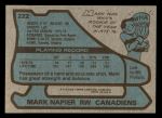1979 Topps #222  Mark Napier  Back Thumbnail