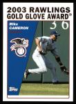 2004 Topps #702   -  Mike Cameron Golden Glove Front Thumbnail