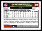 2008 Topps #437  Brandon Wood  Back Thumbnail