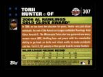 2007 Topps #307   -  Torii Hunter Golden Glove Back Thumbnail