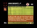 2007 Topps #444  Josh Beckett  Back Thumbnail