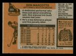 1975 Topps #269  Don Markotte   Back Thumbnail