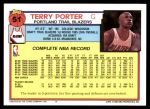 1992 Topps #51  Terry Porter  Back Thumbnail