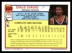 1992 Topps #237  Dale Davis  Back Thumbnail