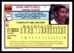 1992 Topps #249  Sam Mitchell  Back Thumbnail
