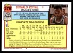1992 Topps #378  Donald Royal  Back Thumbnail