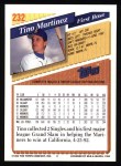 1993 Topps #232  Tino Martinez  Back Thumbnail