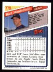 1993 Topps #779  Rich Monteleone  Back Thumbnail
