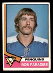 1974 O-Pee-Chee NHL #343  Bob Paradise  Front Thumbnail
