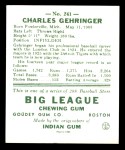 1938 Goudey Heads-Up Reprint #241  Charley Gehringer  Back Thumbnail