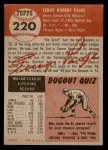1953 Topps #220 Satchel Paige Back Thumbnail