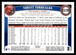 2011 Topps Update #298  Yorvit Torrealba  Back Thumbnail