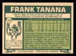1977 O-Pee-Chee #105  Frank Tanana  Back Thumbnail