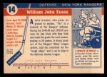 1954 Topps #14  Jack Evans  Back Thumbnail