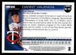 2010 Topps Update #191  Danny Valencia  Back Thumbnail