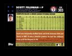 2007 Topps Update #303  Scott Feldman  Back Thumbnail