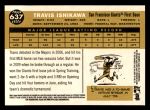 2009 Topps Heritage #637  Travis Ishikawa  Back Thumbnail
